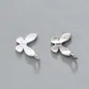 Pingente Individual de Borboleta Prata Esterlina S925 Charme de Borboleta Pequena Sólida Pingente para Pulseira de Miçangas Cristal Pérola Feito à Mão DIY
