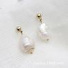 Pendientes básicos de perlas barrocas, pendientes de perlas clásicas simples con aguja de plata 925, pendientes de perlas