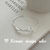 Corea del Sur Dongdaemun Joyería Simple Plata Brillante Plata Esterlina S925 Pulsera C de Lazo Simple Pulsera para Mujer Estilo Ins
