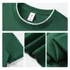 Producto Nuevo de Primavera y Verano: Camiseta de Algodón Merceizado Suave como la Seda de Color Liso con Cuello Redondo, Paquete de 50 Piezas, con Impresión de Logo Personalizado y Borde del Cuello en Contraste para un Look Casual