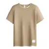 Verano Nuevo Algodón Puro Falso Dos Piezas Casual Versátil Tendencia para Hombre Camiseta de Manga Corta Tops de Media Manga para Hombre Ropa Transpirable para Hombre