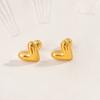 Aretes de Tornillo Giratorio Antiperdida con Cuentas Redondas Esmeriladas Amor para Mujer Aretes de Acero de Titanio Sin Decoloración Temperamento de Alto Sentido Clavo para la Oreja