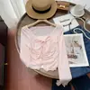 Cardigan Casual de Verano 2026 para Mujer, Nuevo, de Malla Dulce con Encaje, con Cordones, Manga Larga, Tendencia