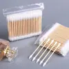 Hisopos de Algodón Doble Punta para Remover Maquillaje, Hisopos de Algodón Desechables para Uso Doméstico, Limpieza de Oídos, Hisopos de Algodón de Limpieza, Palillos de Madera Higiénicos, Bolas de Algodón