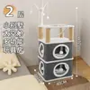 Casa cuadrada para gatos con barril de sisal multicapa, estructura para trepar gatos, tabla rascadora, árbol para gatos divertido, cápsula espacial, resistente a los arañazos, resistente al desgaste y cálida casa para gatos