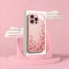 Funda de Teléfono con Estampado Floral en Degradado Rosa Suave para Apple 18Pm, Funda de Cristal de Alta Transparencia, Popular Funda Protectora