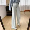 ¡Esencial de armario! Pantalones deportivos ajustados con franja lateral, pierna recta holgada, buena caída, pantalones casuales de pierna ancha para mujer, pantalones de otoño