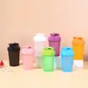 Botella de agua para deportes al aire libre, vaso mezclador portátil para batidos de proteína y sustitutos de comida, vaso de plástico de 400 ml, vaso agitador, personalizable
