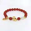 Pulsera de Ágata Roja Natural con los Doce Signos del Zodiaco para Hombres y Mujeres, Amuleto de Paz para el Año del Caballo, Pulsera del Zodiaco al por Mayor