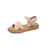 Sandalias romanas planas para mujer para uso en exteriores, nueva moda de verano 2026, sandalias de playa versátiles con plataforma, suela suave, de una sola tira