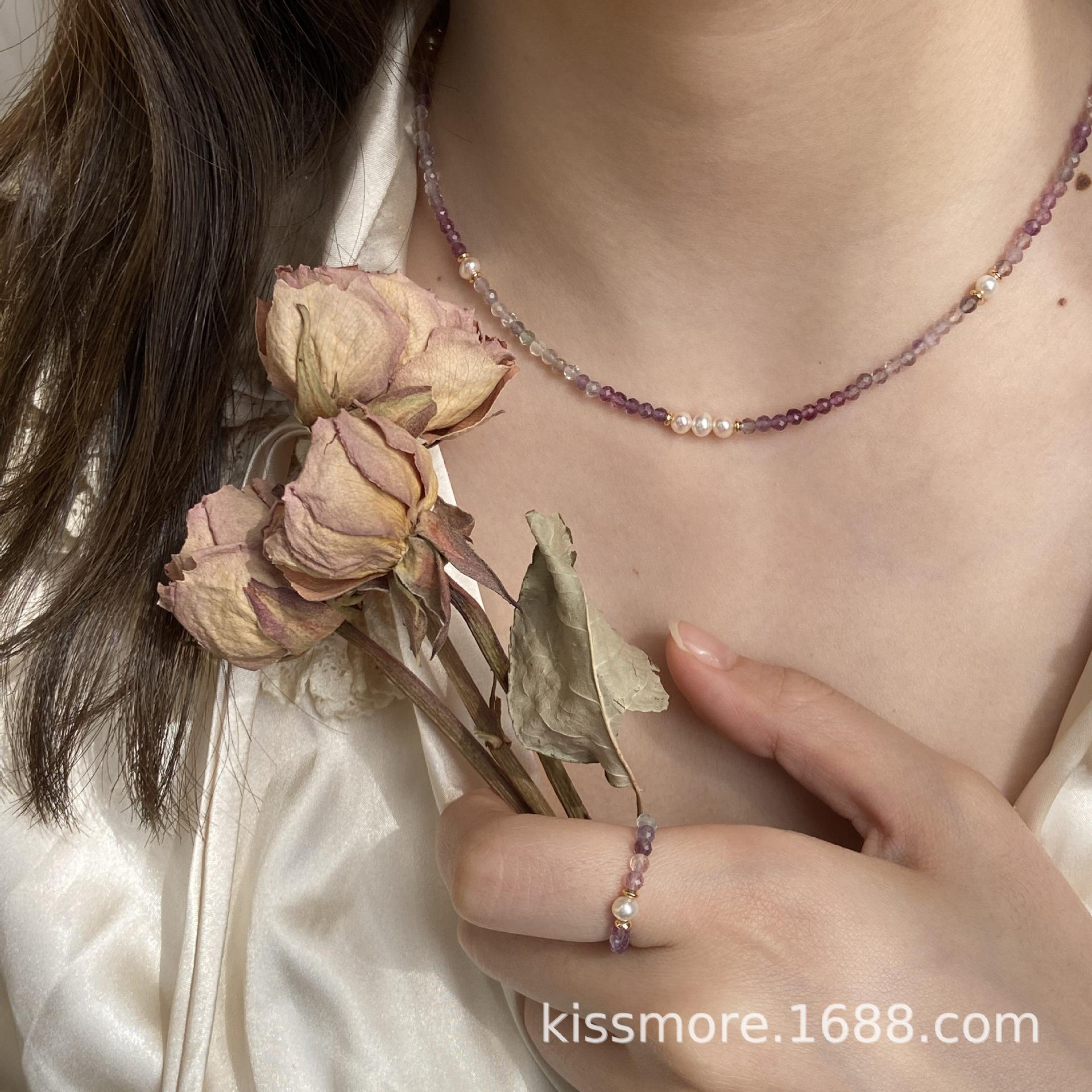 小颗紫色萤石间隔珍珠项链21.jpg