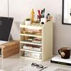 Caixa de Armazenamento de Mesa Universal Crown para Mesa Espessada Multicamadas para Artigos de Papelaria Domésticos Produtos de Skin Care Maquiagem