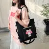 Bolsa Tote 2025 para Meninas, Bolsa de Lona, Grande Capacidade, Mochila Multiuso, Bolsa de Ombro Cruzada, Bolsa de Aula, Bolsa Tote