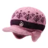 Gorro de punto forrado de forro polar a prueba de viento y resistente al frío para otoño e invierno, diseñado para proteger las orejas, para madres de mediana edad y mayores
