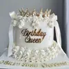 Estilo Ins Transfronterizo Gran Descuento Corona Acrílica Reina Decoración para Pastel Feliz Cumpleaños Inserto Personalizable