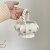 Exportar Estilo Pequeno Fresco Similar ao Mason, Prato de Peixe Cerâmico com Flores Pequenas, Prato Grande, Cesta Pequena de Flores para Desktop, Tigela Lateral de 6 polegadas para Uso Doméstico