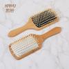 Pente Grande de Bambu para Cuidados e Nutrição Capilar, Massageador do Couro Cabeludo, Pente com Bolsa de Ar para Limpeza e Suavização, Pente com Dentes Redondos, Pente com Bolsa de Ar para Cuidados Capilares