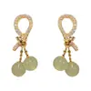 Pendientes de Perla con Nudo Microincrustado de Circonita, Estilo Lujo Ligero, Estilo Sencillo para el Día a Día y el Trabajo, Diseño Personalizado, Pendientes Elegantes y de Moda