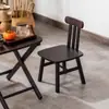 Silla Compacta con Respaldo Estilo Chino para Sala de Estar, Taburete Simple con Respaldo, Taburete Bajo para Dormitorio, Taburete para Cambiar Zapatos