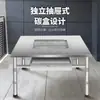 Mesa de barbacoa de acero inoxidable extra gruesa, mismo estilo que en Zibo, para puestos exteriores, uso doméstico y restaurantes de barbacoa, mesa de barbacoa sin humo