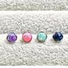 Brincos de Titânio F-136 com Opala G23 Titânio Borda Rolada Studs de Lábio Studs de Língua Joias de Piercing Rosca Dupla Face Zircônia Incrustada