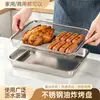 Rejilla Rectangular para Barbacoa Horno Rejilla de Enfriamiento Acero Inoxidable Filtro de Aceite Bandeja de Aceite Bandeja para Hornear Malla Filtrante Cesta para Lavar Verduras Plato de Preparación