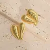 Pendientes Dorados en Forma de Corazón Estilo Europeo y Americano, Pendientes de Botón de Alta Gama para Mujer, Pendientes de Acero Inoxidable de Lujo Ligero, Personalización Profesional de Joyería