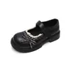Zapatos Mary Jane con lazo de patchwork estilo retro para mujer, nuevo estilo nicho de otoño 2026, zapatos pequeños de cuero estilo universitario