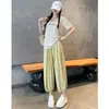 Calças Cropped de Seda Gelada para Mulheres, Novas Calças Jogger de Cintura Alta para Verão 2026 para Figuras Petite, Calças Esportivas Harem Lantern Shaped Cenoura