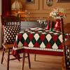 Mantel Navideño Impermeable y a Prueba de Aceite Sin Lavar Anti-Quemaduras Esterilla de Mesa Roja Festiva Ambiente de Foto Navideña Cubierta para Mesa de Café