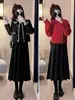 Saia de Maternidade Outono 2026 Novo Estilo Petite Comprimento Médio Reta Cintura Alta Suporte para Barriga Saia Midi Evasê Roupa de Outono