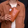 Bolso de Mano para Hombre Multifuncional Cruzado con Cremallera Multicapa para Teléfono Móvil Viajes al Aire Libre Objeto de Almacenamiento Portátil
