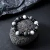 Pulsera Transfronteriza de Ojo de Tigre y Piedra Volcánica para Hombres, Pulsera de Moda Trendy de Venta Caliente Transfronteriza para Mujeres, Joyería Versátil de Alta Gama