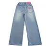 Jeans Casuales de Moda Versátiles para Niñas 2026 Nuevo Estilo Medianos a Grandes Primavera/Otoño Pantalones de Pierna Ancha Rectos Bordados Modernos