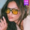 Gafas de sol retro de doble haz cuadradas en forma de T 2023, nuevas gafas de sol de moda de verano, gafas de aviador delgadas de cara grande