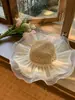 Sombrero de Sol de Paja con Encaje de Estilo Nuevo para Mujer, Sombrero de Paja de Ala Ancha Estilo Francés para Protección Solar, Sombrero de Sol para Playa junto al Mar