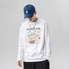 Nova T-shirt Masculina de Manga Longa da Marca Tendência Outono, Seda de Leite, Estampa Criativa, Versátil, Solta, Pulôver Top Masculino