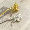 Horquilla con borlas de gota de agua de loto de estilo chino para mujer, estilo retro de alta gama, exquisita horquilla para la cabeza, 2024