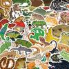 50 pegatinas de graffiti de reptiles nuevas transfronterizas de dibujos animados decorativas para guitarra, cuaderno, maleta, bricolaje, impermeables