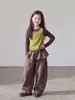 Conjunto de Top para Niñas 2026 Otoño Nuevo Estilo Conjunto de Dos Piezas en Contraste de Color en Capas para Niños Ropa de Manga Larga para Primavera y Otoño