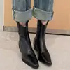 Botas Vaqueras de Punta Fina Color Uva para Mujer 2026 Otoño/Invierno Nuevas Botines Chelsea Estilo Europeo y Americano Botas Martin para Mujer
