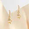 Pendientes colgantes de estilo francés con incrustaciones de circonita, modelo nuevo, únicos y modernos, diseño de nicho, pendientes de lujo ligero con un toque de alta gama