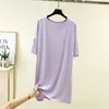 Nuevo Vestido de Verano para Mujer de Longitud Media, Corte Holgado, Tallas Grandes, Delgado, con Puntos, Vestido de Longitud Media para Casa