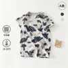 Ropa de Verano para Bebé de Algodón de Bambú Clase A Pelele de Manga Corta para Recién Nacidos Niños y Niñas Ropa de una Pieza Estilo Coreano para Salidas
