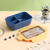 Caixa de almoço plástica compartimentada, segura para micro-ondas, conjunto de lancheira térmica e garrafa de água para estudantes e trabalhadores de escritório