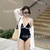 Mono Sexy Coreano Ins Sin Espalda Sencillo para Pecho Pequeño Traje de Baño Triangular Dulce Retro Nuevo de Verano para Mujer