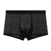 Huajielong Malla con Textura Cosida Hilo de Hielo Ropa Interior para Hombre Cintura Media Tallas Grandes para Hombre Transpirables Calzoncillos tipo Boxer para Hombre Se Puede Enviar Directamente