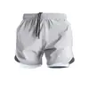 Shorts de treino de duas peças com forro estilo americano, transfronteiriço, projetado para evitar exposição, adequado para basquete, uso casual, fitness e corrida.