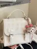 Mochila Simples Estilo College Doce Estilo Coreano Nova Verão 2025 Bolsa de Mão Quadrada Pequena Texturizada Moderna para Mulheres