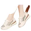 Zapatos Blancos de Malla Transpirable Modelo Nuevo Exportación Primavera/Verano 2026, Suela de Plataforma Cómoda, Zapatos Casuales para Mujer que No Cansan para Comercio Transfronterizo